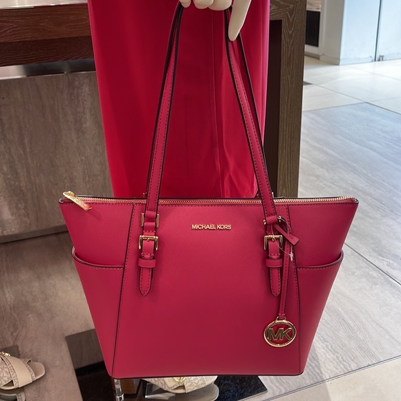MICHAEL KORS Charlotte Large Leather Top-Zip Tote
Carmine Pink - Picture 12 of 16